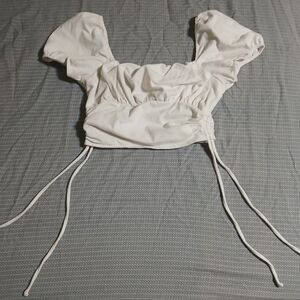Ruffled White Blouse